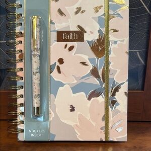 Floral Spiral Notebook with Pen